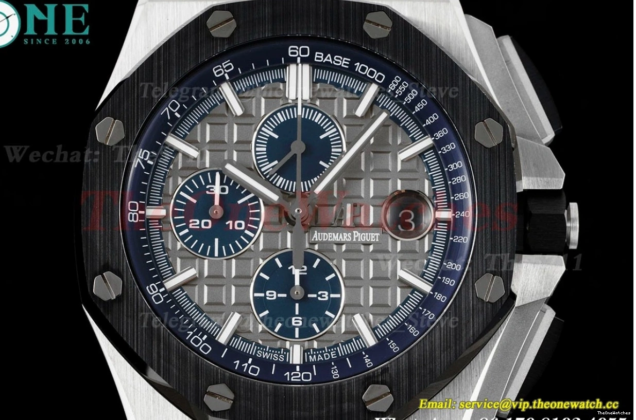 RSF RU A3126 44mm Royal Offshore SS Blue Stk Grey Oak 1218